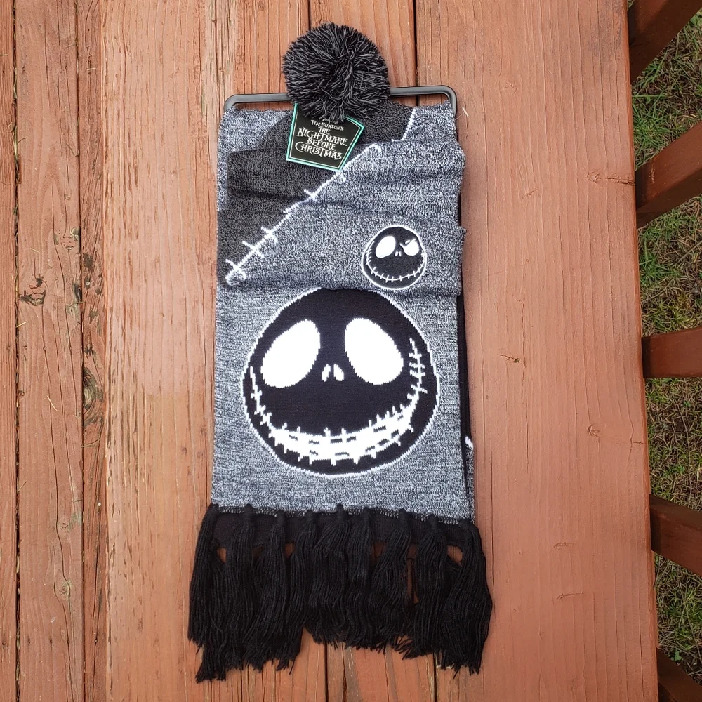 NWT Disney The Nightmare Before Christmas JACK Hat and Scarf Set
